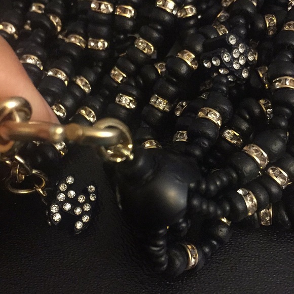 Chanel multi strand black & gold Camellia necklace - Picture 5 of 7